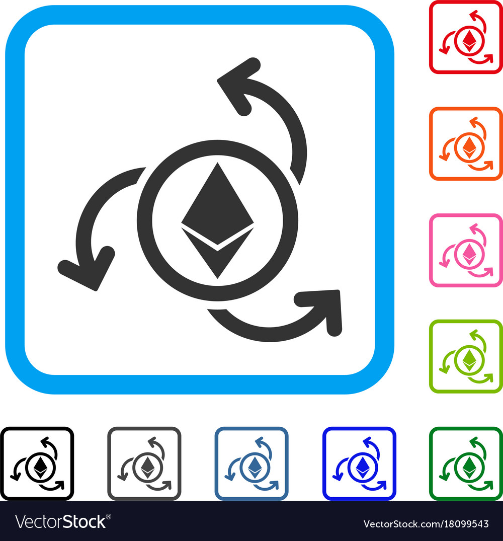 Ethereum source swirl framed icon