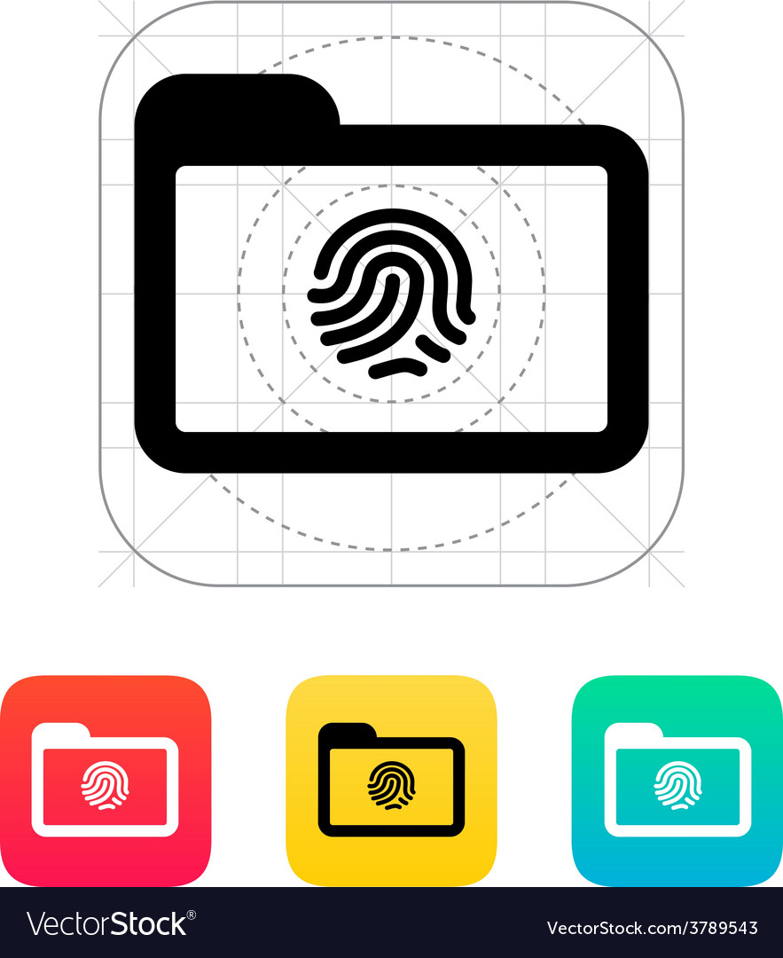 Ordner mit Fingerabdruck-Symbol