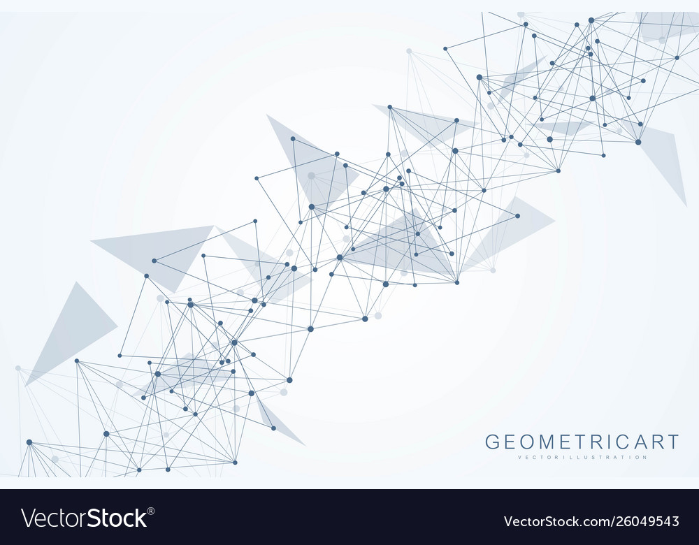 Geometric abstract background with connected line vector image Geometric abstract background with connected line