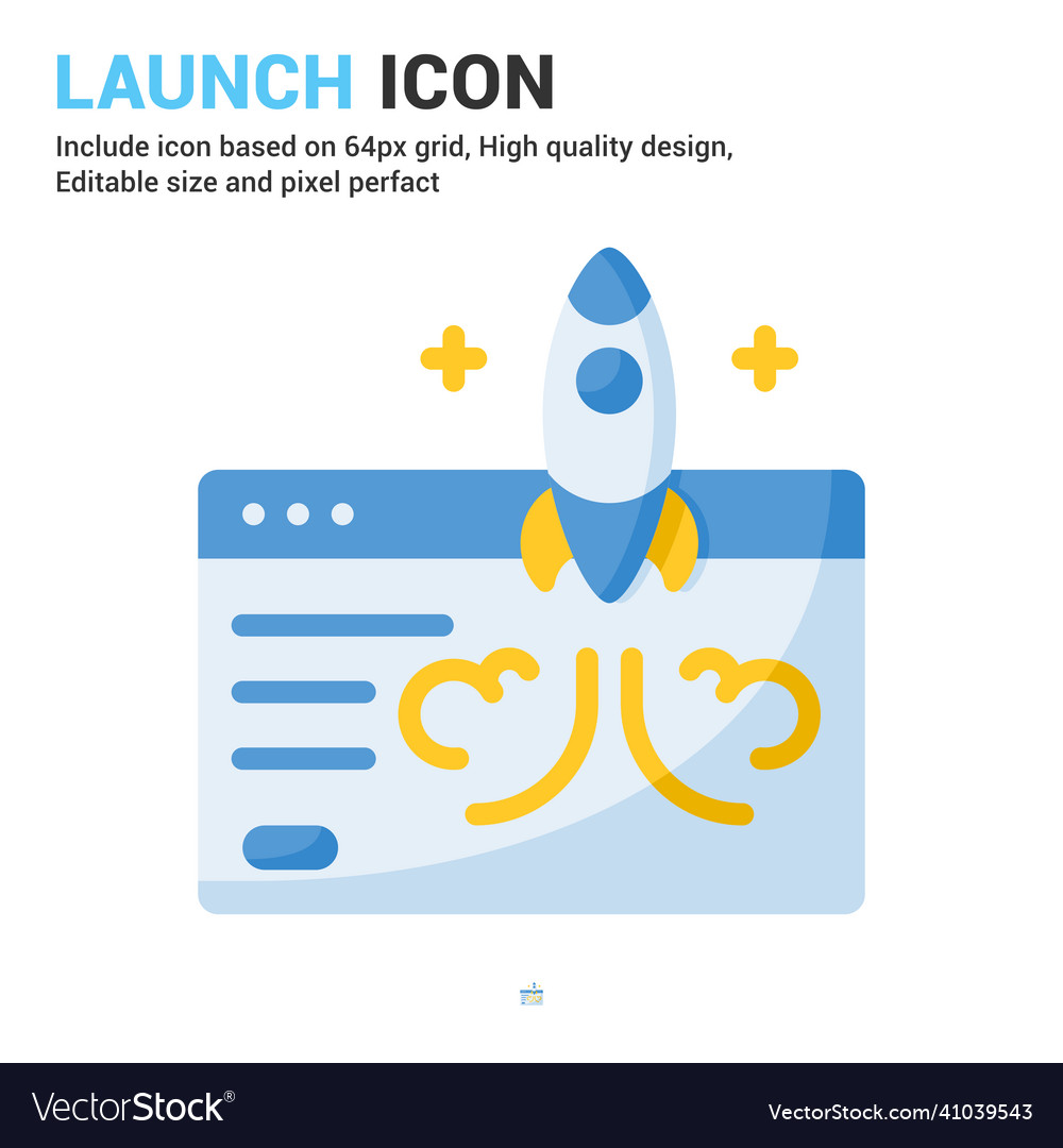 Launch icon with outline style isolated vector image Launch icon with outline style isolated