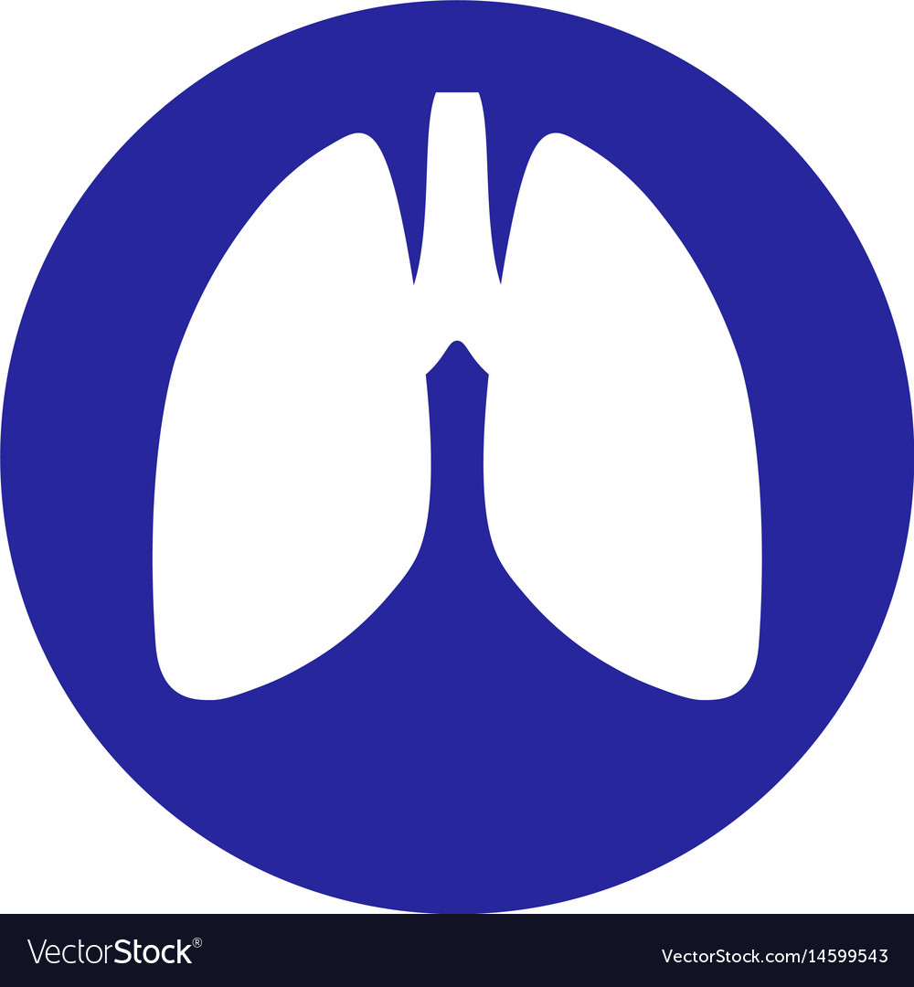 Lungs within a circle icon Royalty Free Vector Image