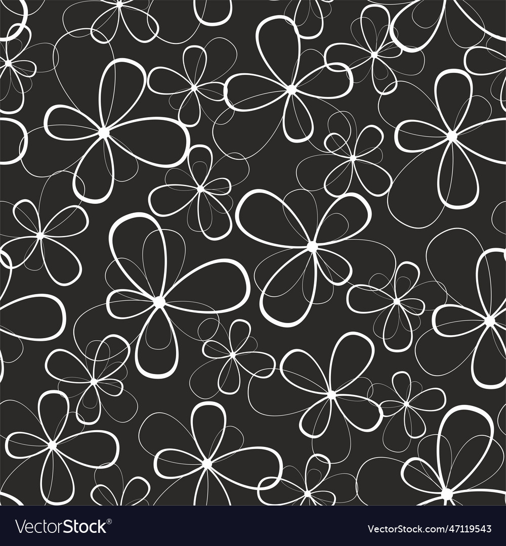 Openwork seamless pattern with abstract flowers