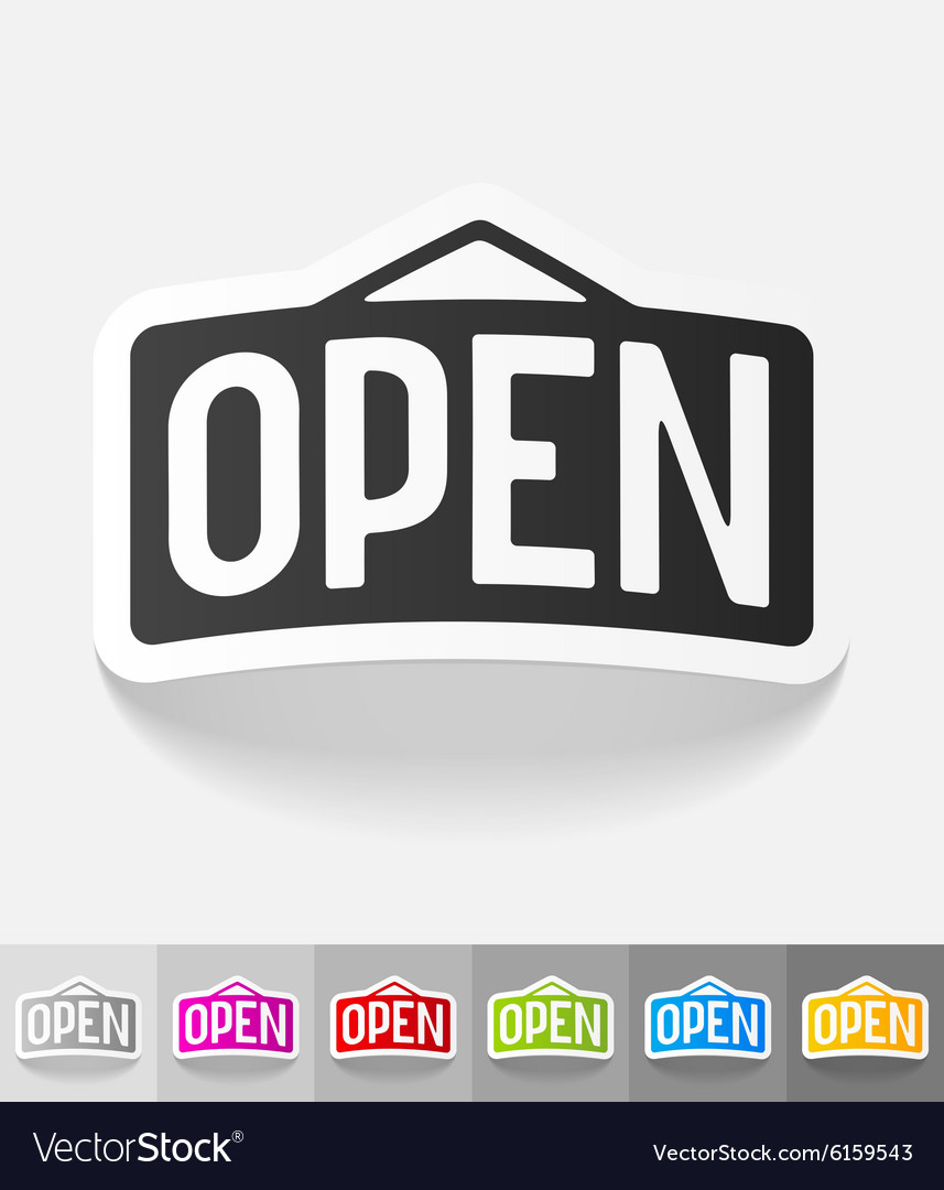 Realistic design element plate open