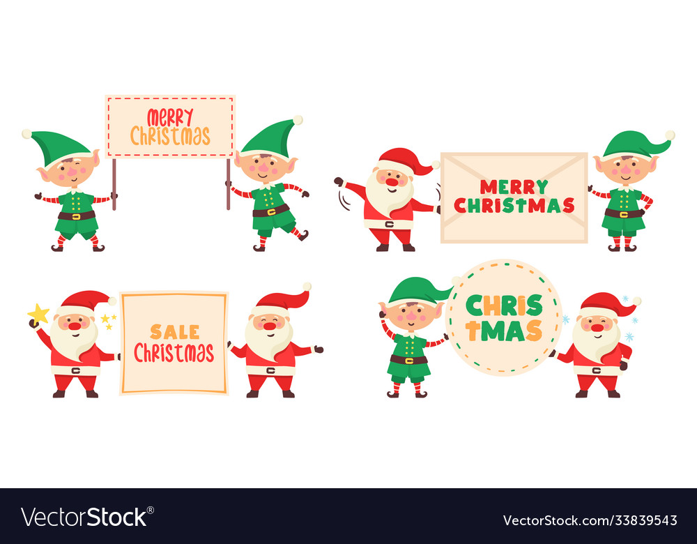 Santa with banner
