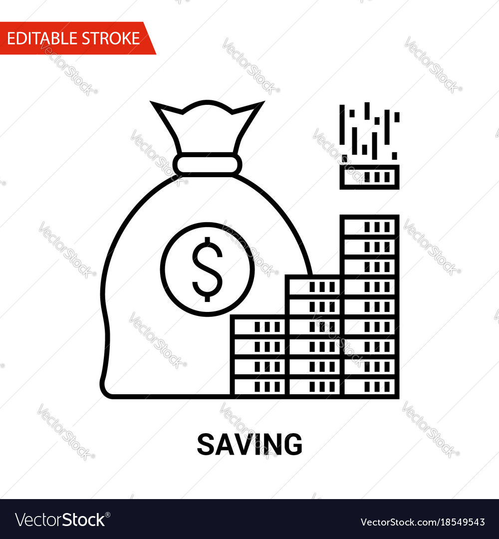 Saving icon thin line