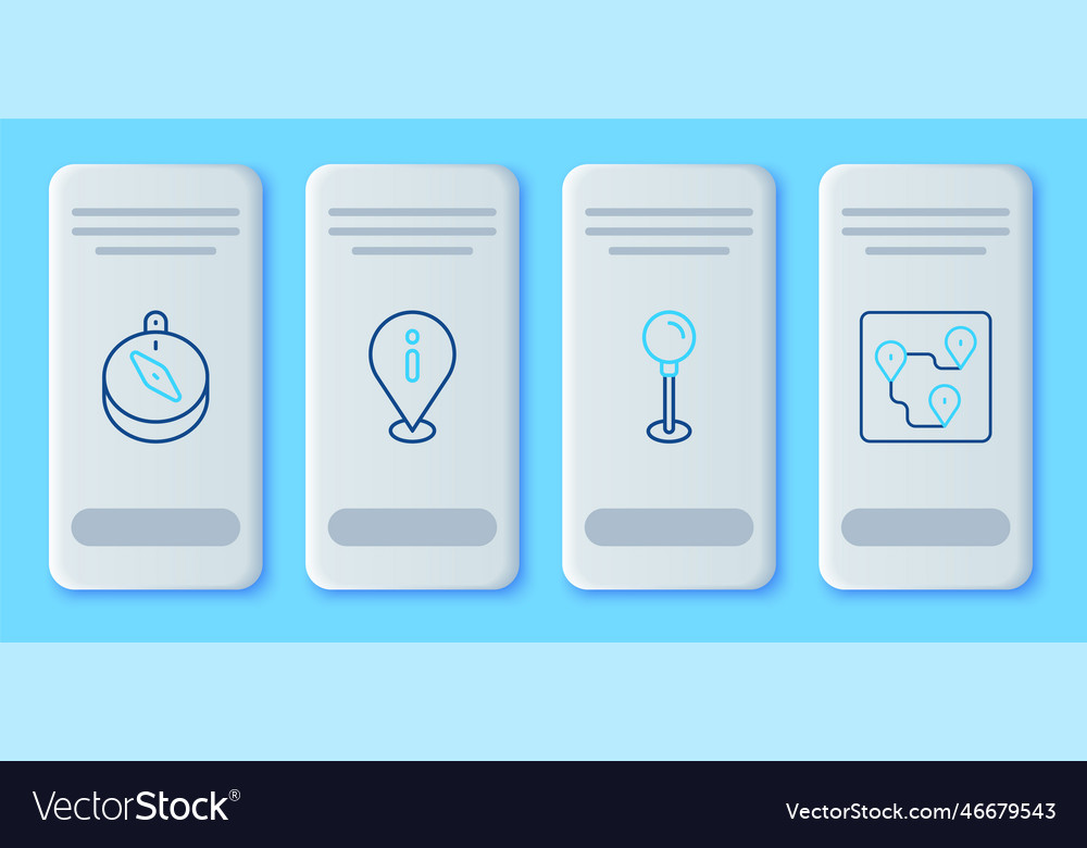 Set line location with information push pin vector image Set line location with information push pin