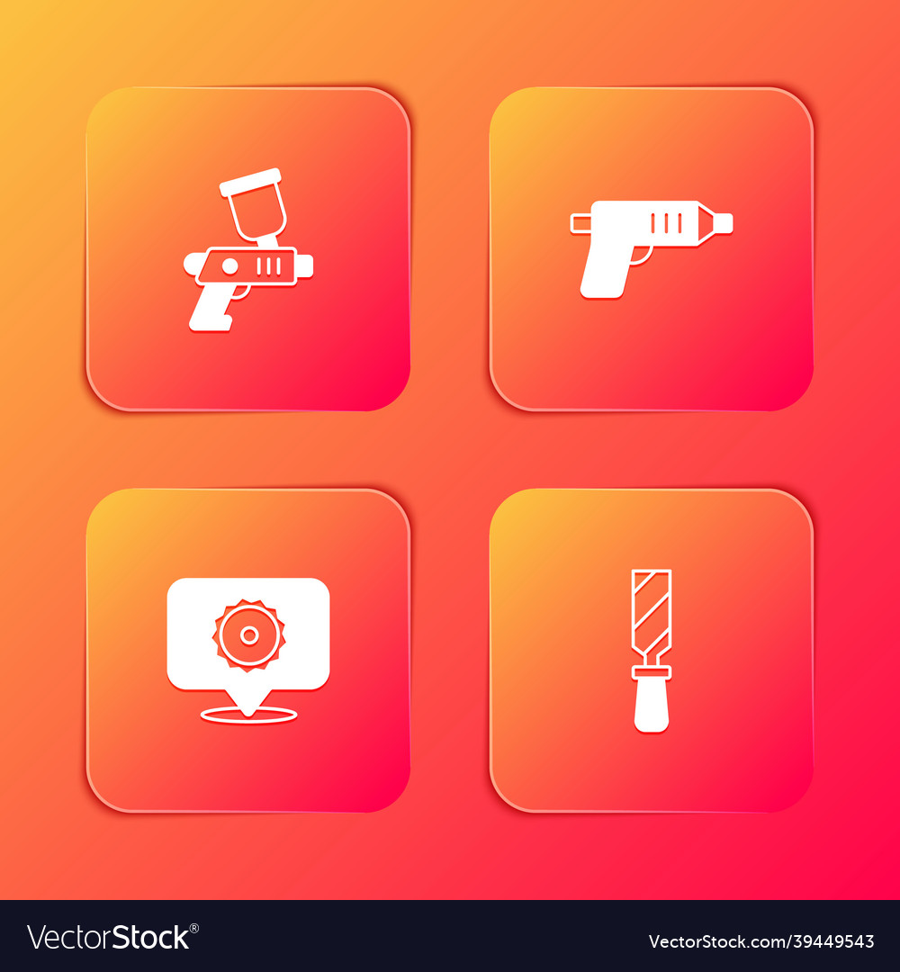 Set paint spray gun electric cordless screwdriver Vector Image