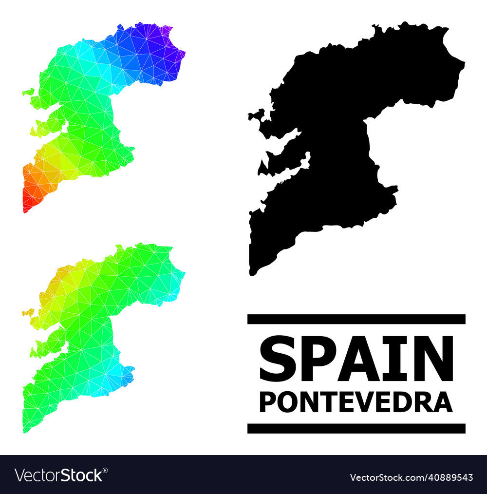 Triangle filled rainbow map of pontevedra province