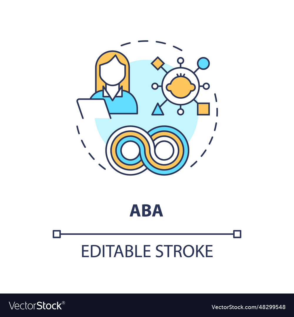 2d customizable aba line icon concept Royalty Free Vector