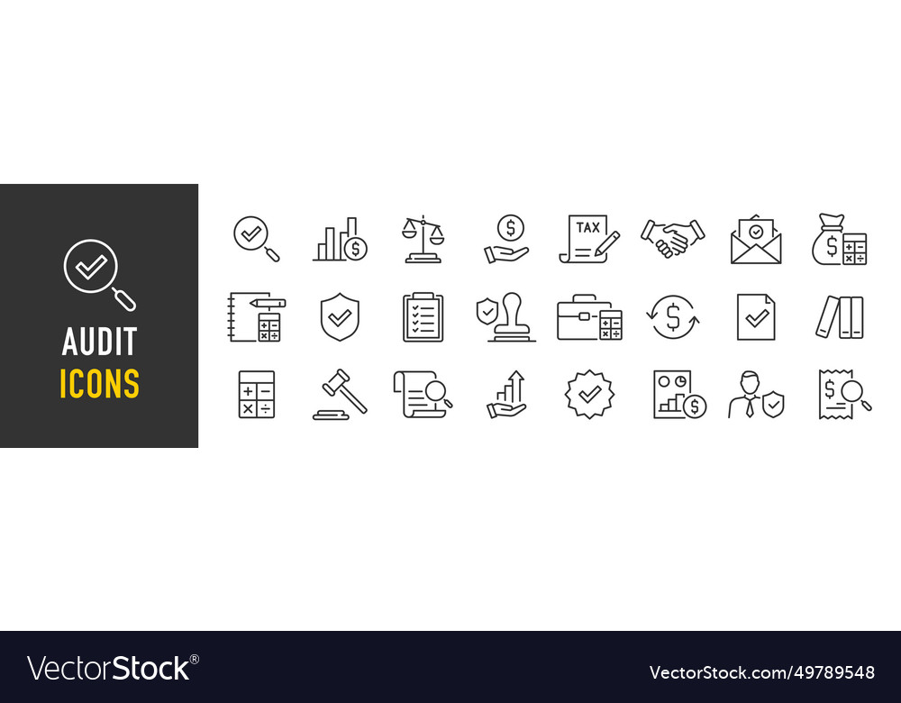 Audit web icon in line style assessment vector image Audit web icon in line style assessment