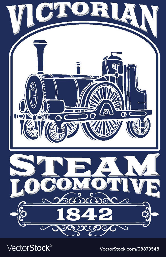 Classic 1840s steam locomotive victorian train Vector Image