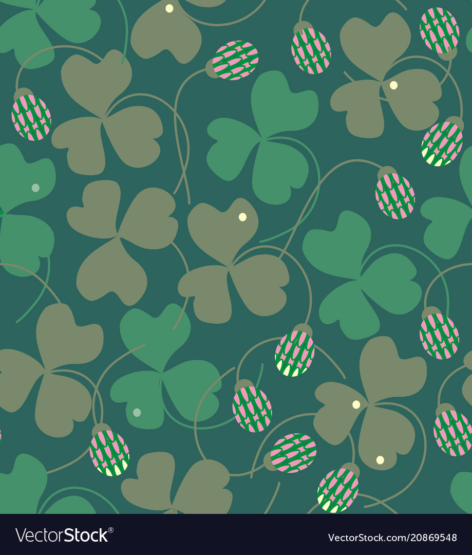 Clover flowers and leaves