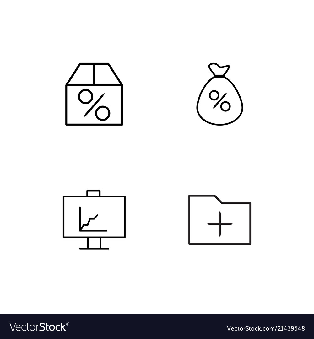 Commerce linear icons set simple outline