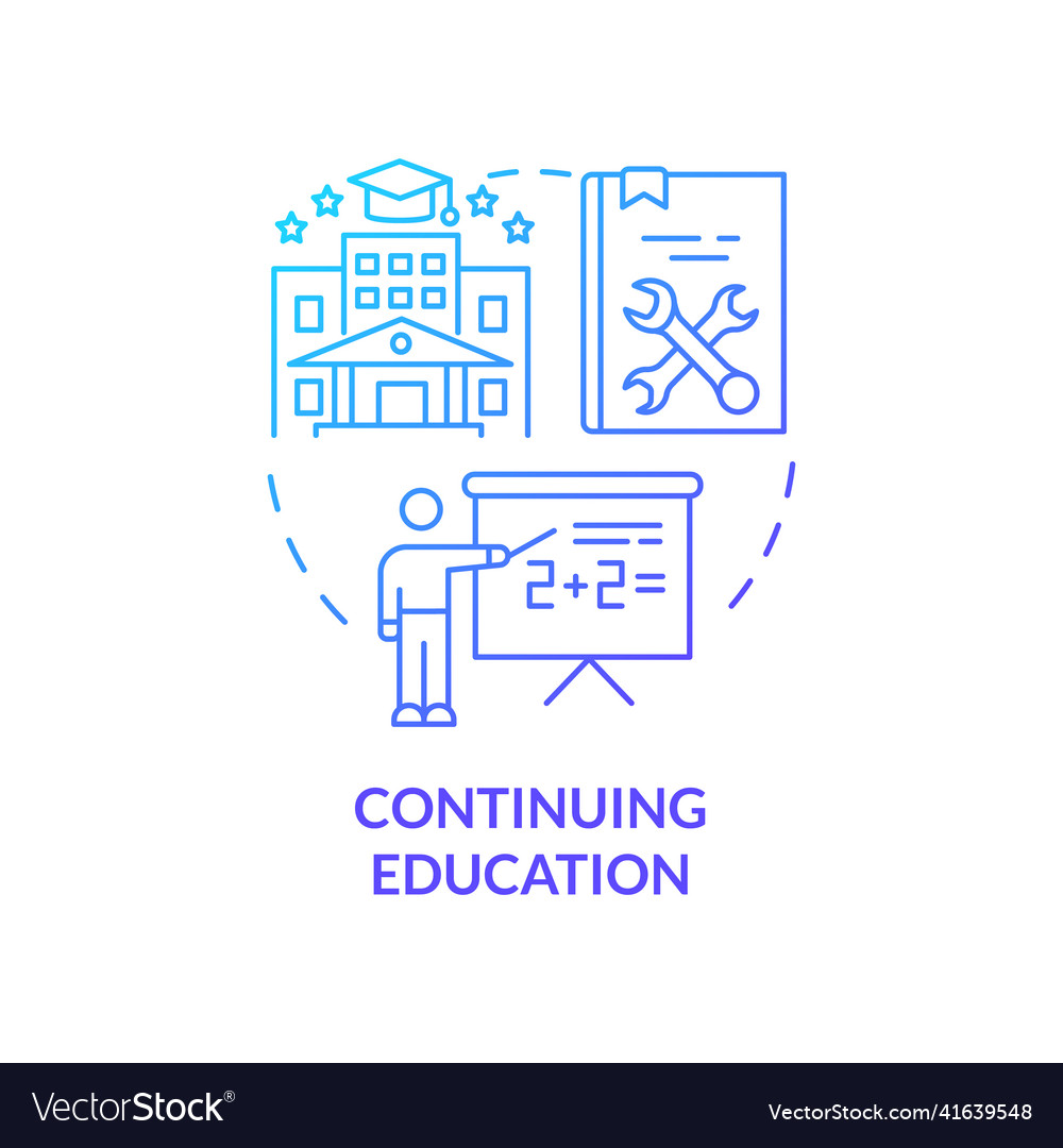 Continuing education blue gradient concept icon Vector Image