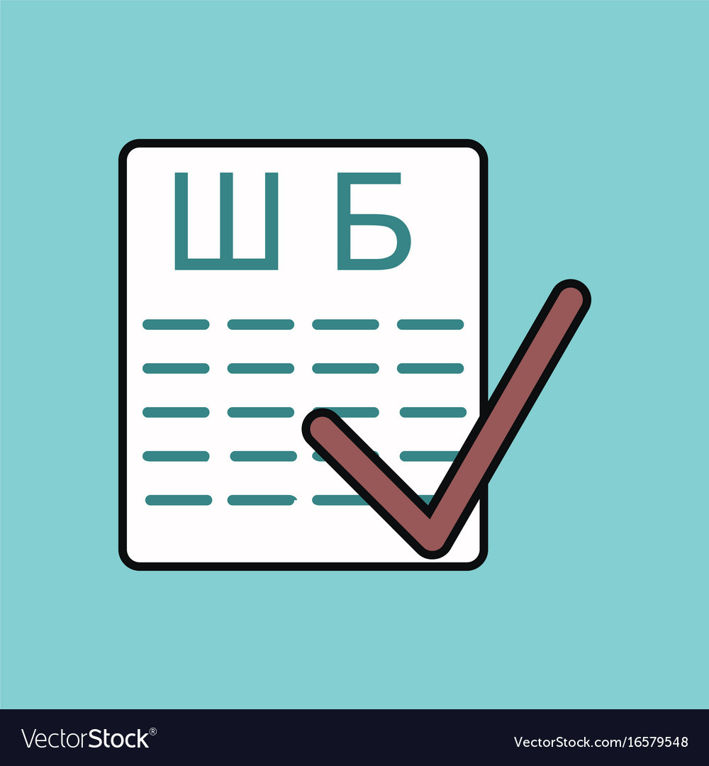 Flat icon design collection eye test with check