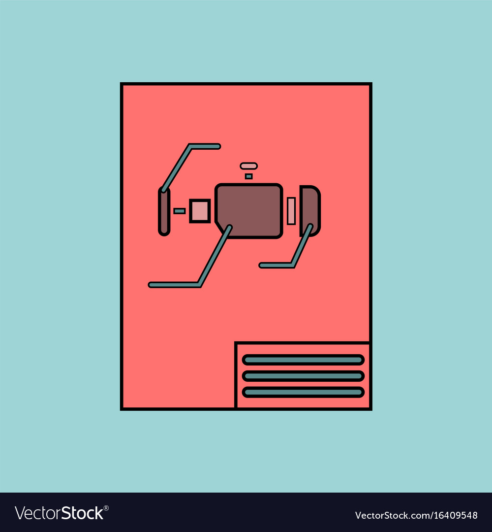 Flat icon design collection motor circuit