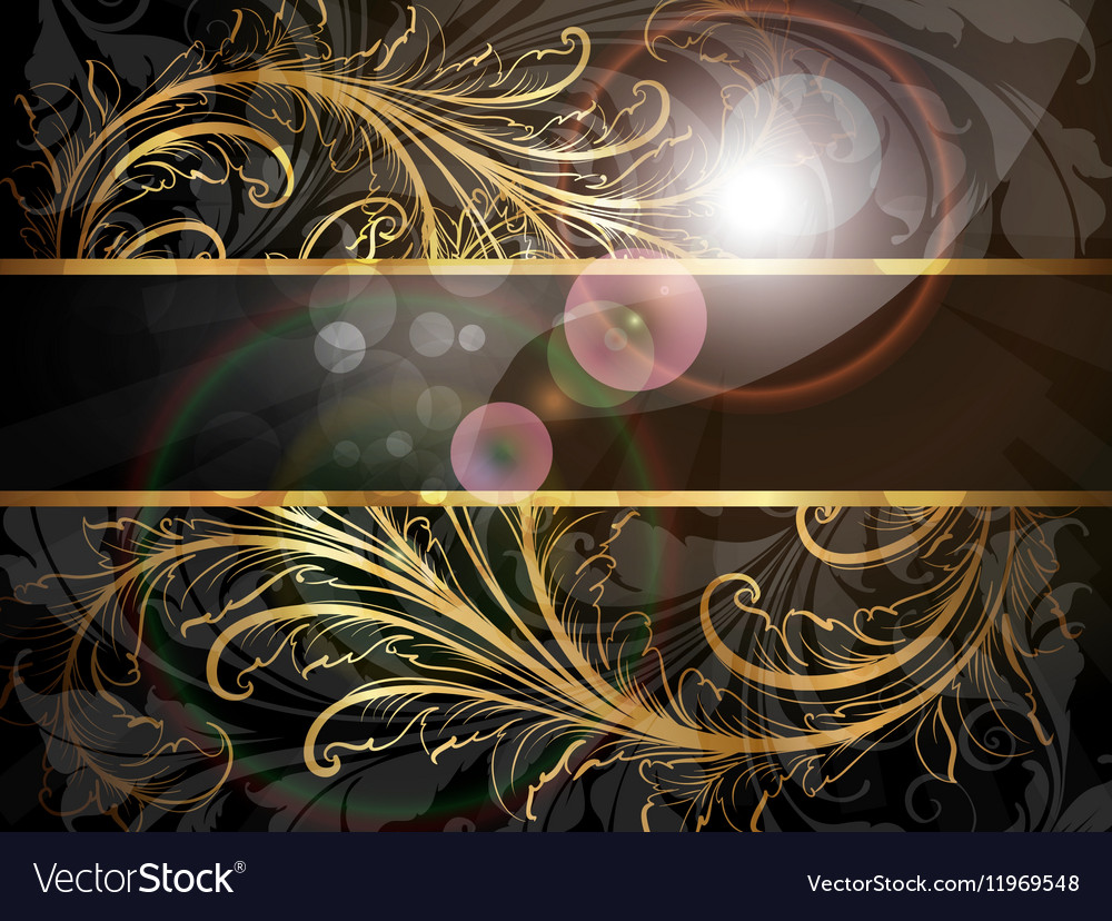 Golden floral banner