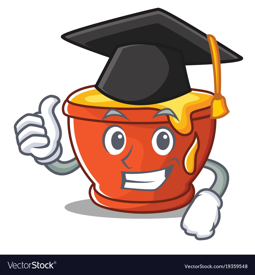Graduation honey character cartoon style