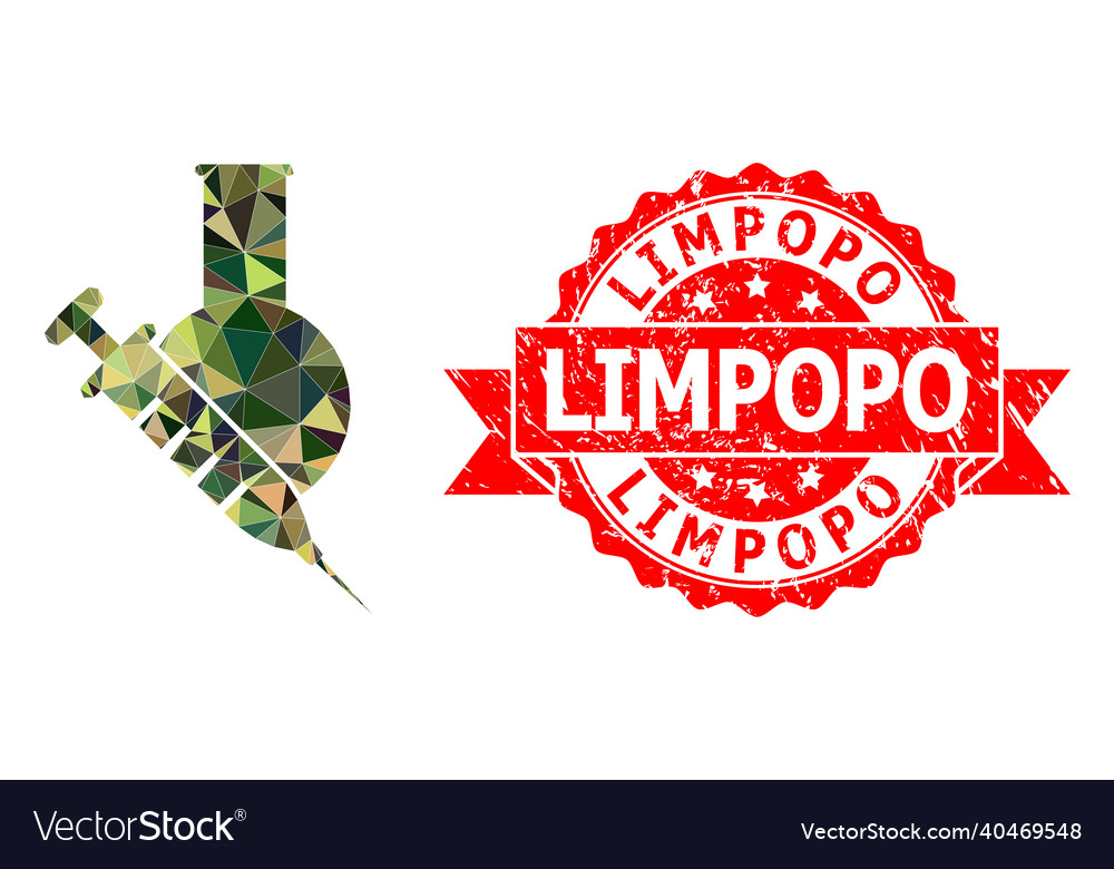 Grunge limpopo Siegel und Impfstofflabore lowpoly