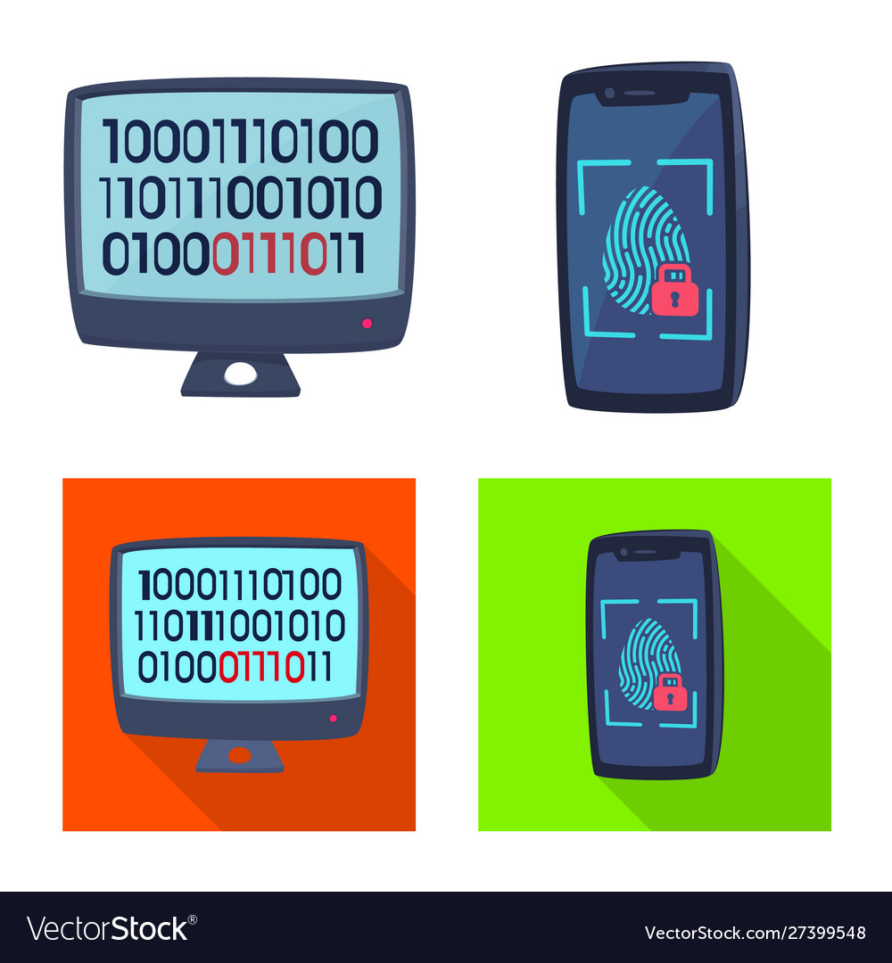 Isolated object virus and secure symbol vector image Isolated object virus and secure symbol