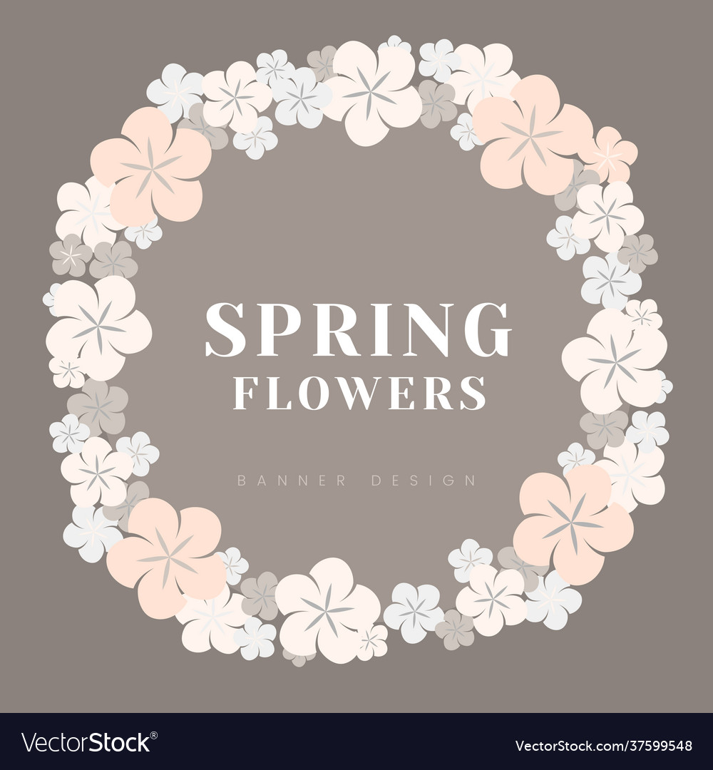Japanese pastel flowers frame vector image Japanese pastel flowers frame