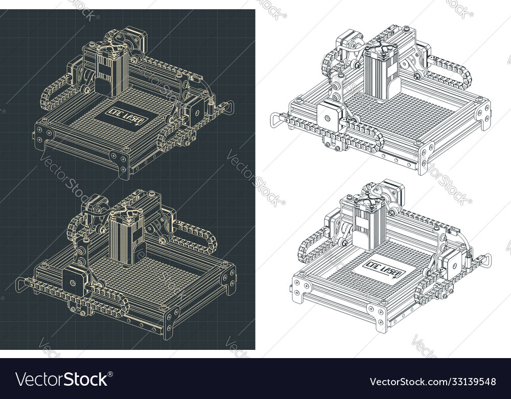 Laser cutting and engraving machine Royalty Free Vector