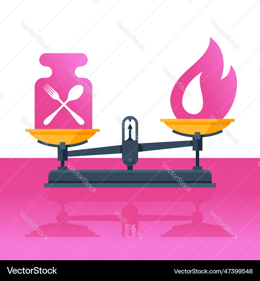 Low cal nutrition visual aids for dietary food Vector Image
