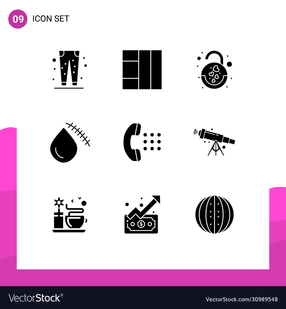 Modern set 9 solid glyphs and symbols