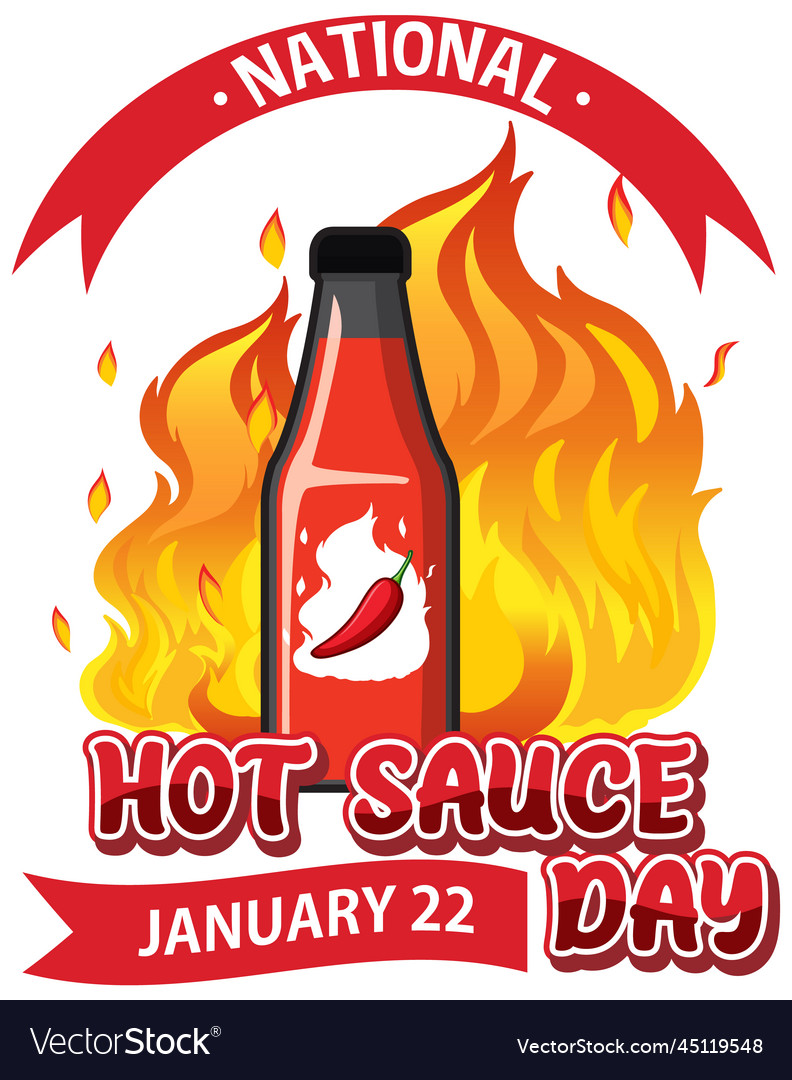 National hot sauce day banner design Royalty Free Vector