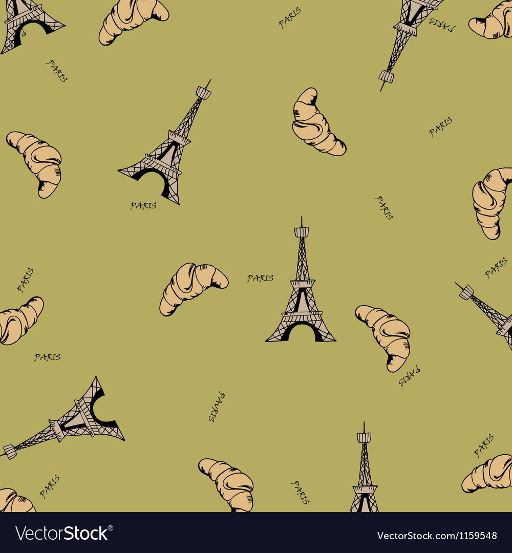 Paris seamless pattern with eiffel tower Vector Image