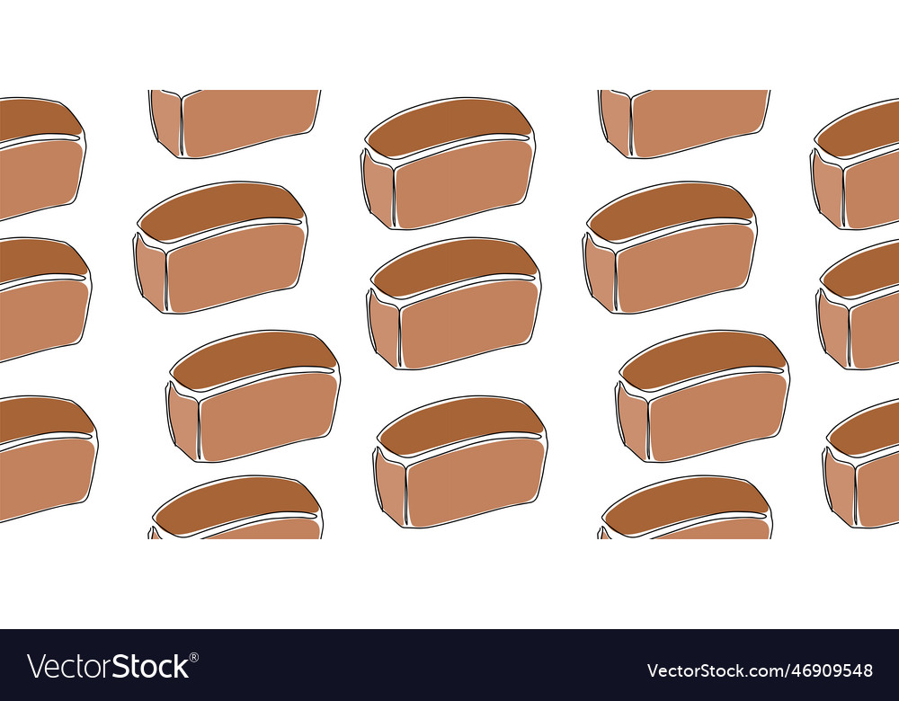 Seamless pattern of bread icons in one line Vector Image Seamless pattern of bread icons in one line