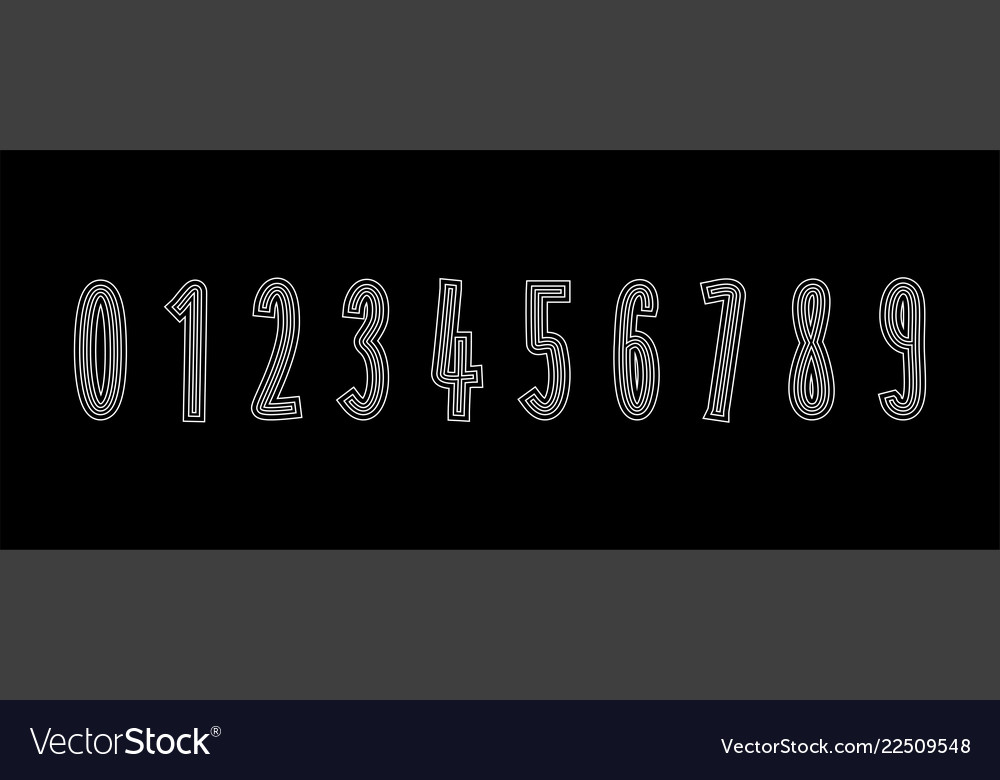 Set numbers formed by parallel lines icon vector image Set numbers formed by parallel lines icon