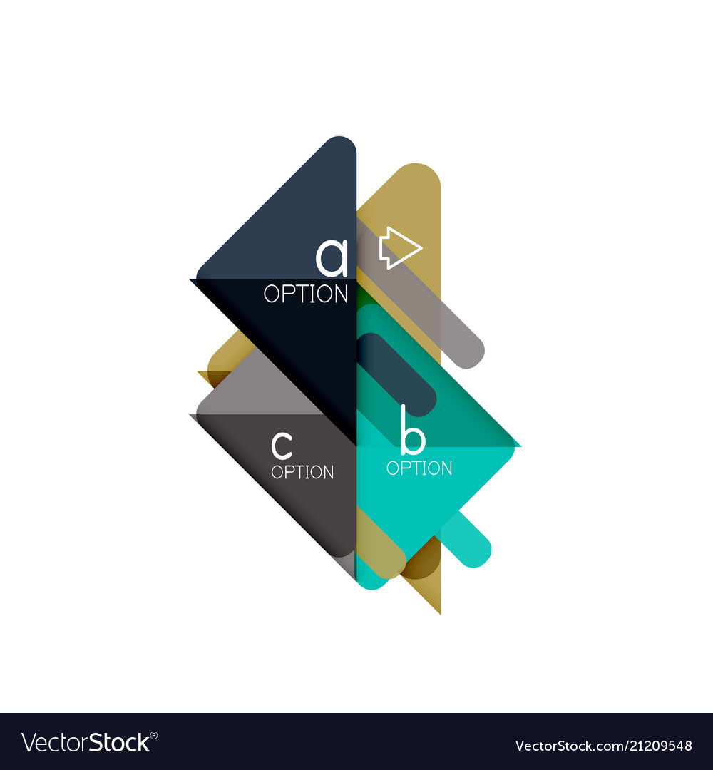 Triangle data visualization design option vector image Triangle data visualization design option