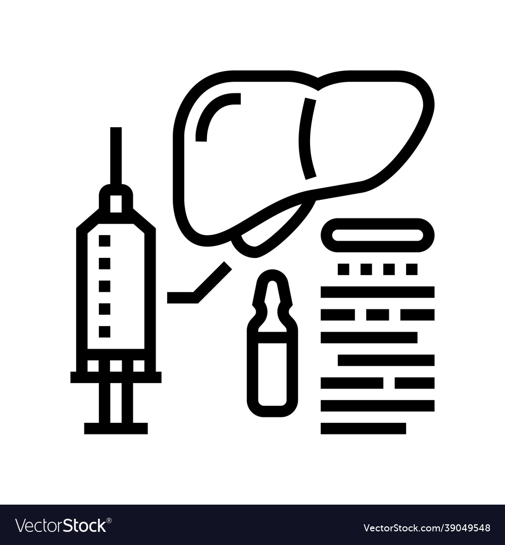 Vaccination liver line icon