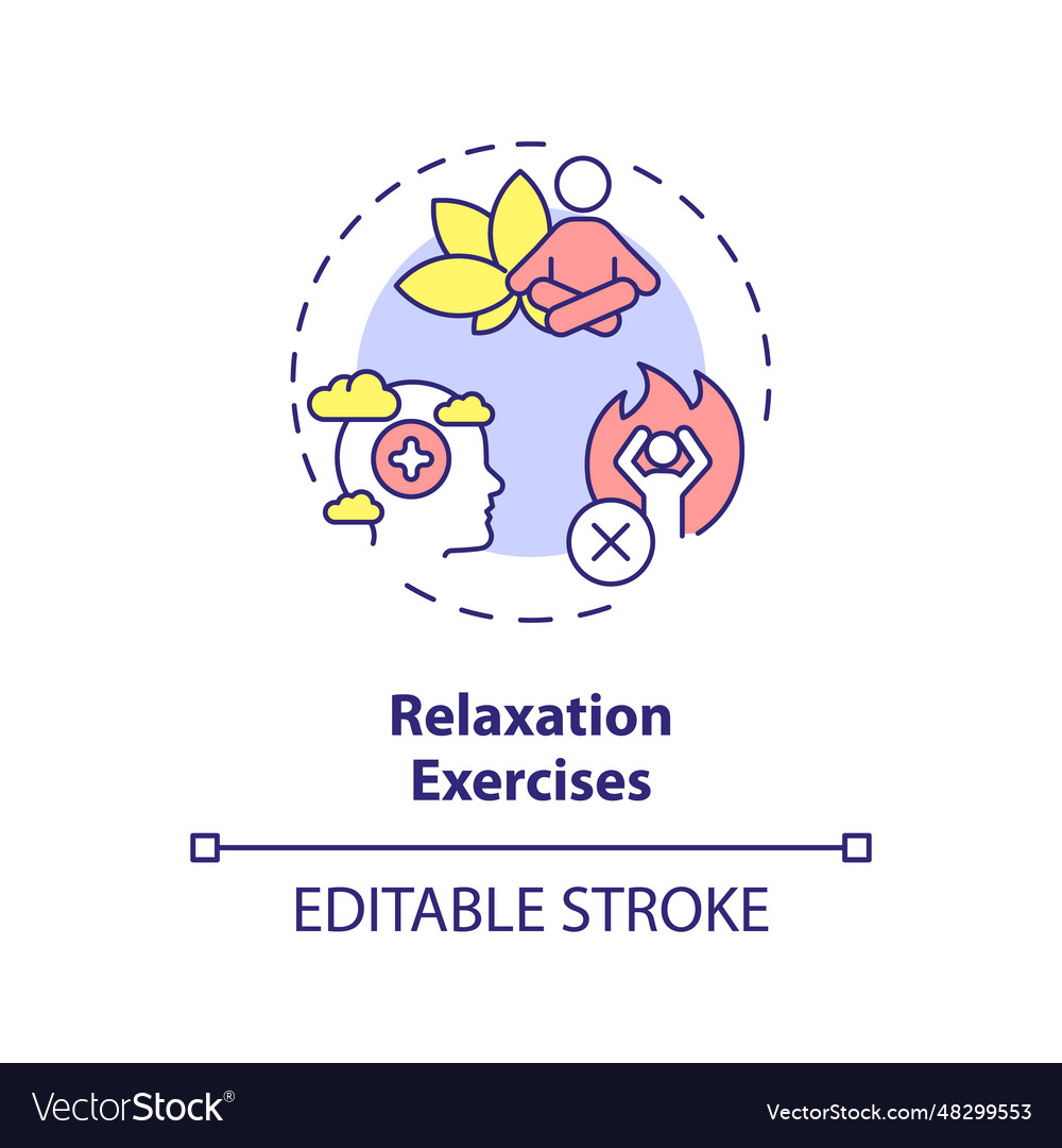 2d customizable relaxation exercises line icon Vector Image