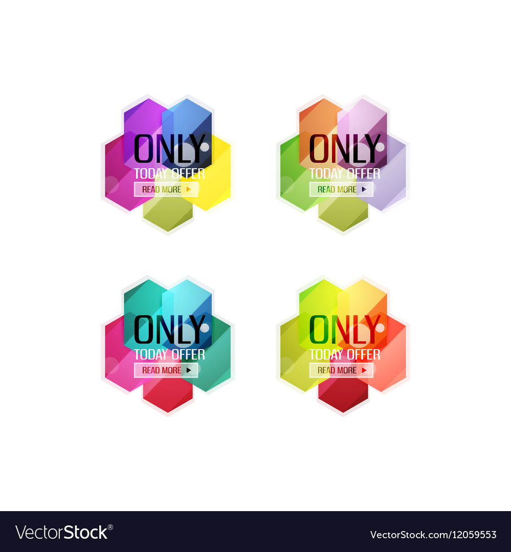 Abstract geometric sale labels Royalty Free Vector Image