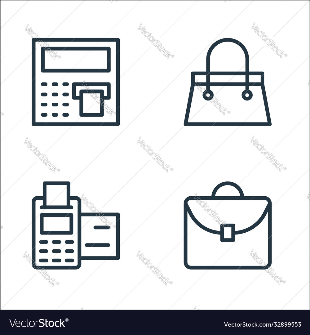 Banking and finance line icons linear set quality