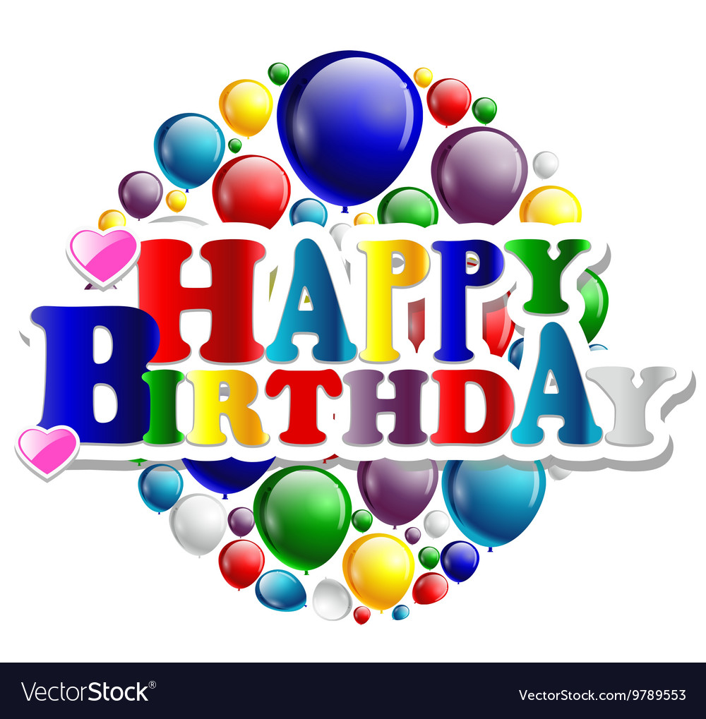 Birthday with balloon background Royalty Free Vector Image