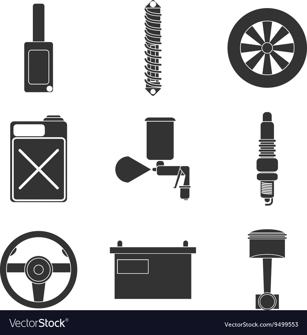 Car service flat icon set Royalty Free Vector Image