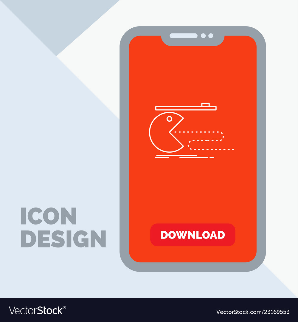 Character computer game gaming pacman line icon Vector Image Character computer game gaming pacman line icon