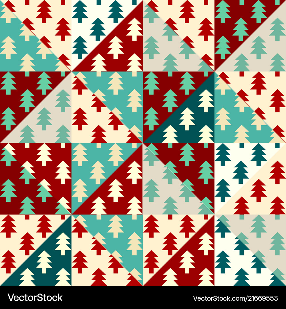 Christmas trees seamless pattern Royalty Free Vector Image
