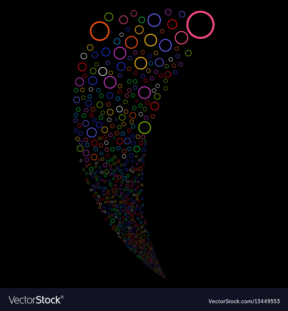 Circle bubble random stream vector image Circle bubble random stream