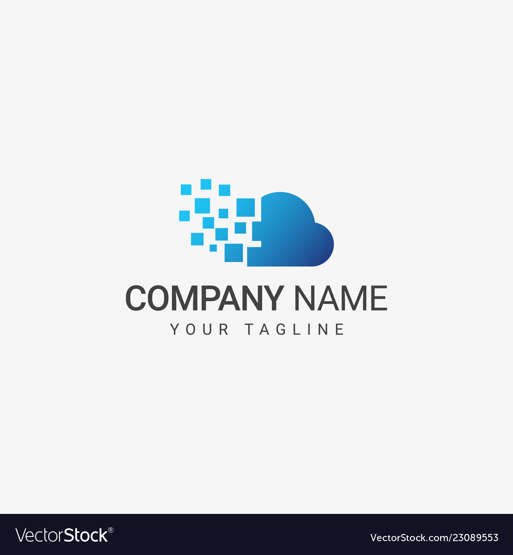 Cloud data logo template vector image Cloud data logo template