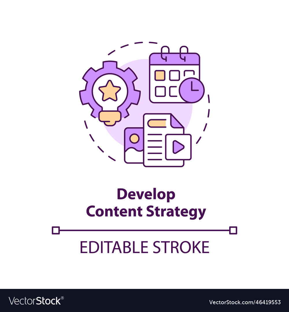 Develop content strategy concept icon