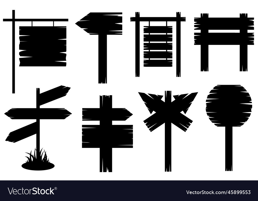 Different wooden signposts Royalty Free Vector Image