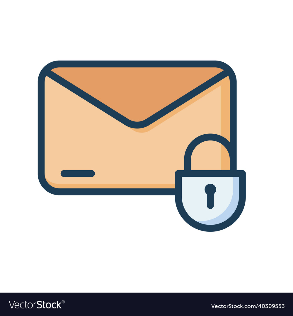 Email lock protection envelop encryption single vector image Email lock protection envelop encryption single