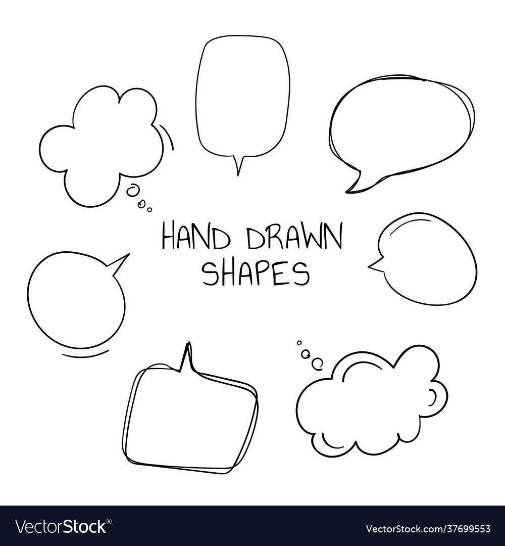 Hand Drawn Speech Bubbles - Doodle Set