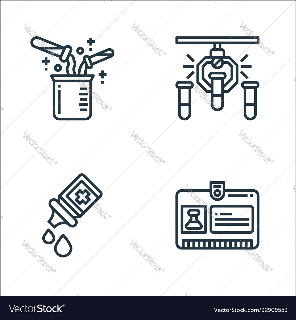 Laboratory and science line icons linear set Vector Image Laboratory and science line icons linear set