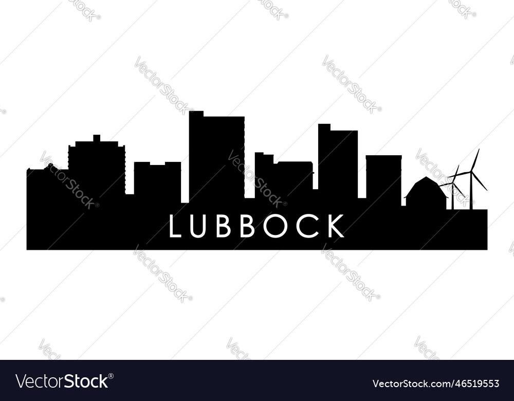 Lubbock City Skyline Silhouette