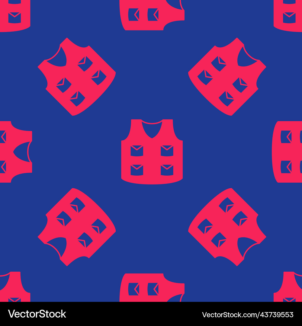 Red fishing jacket icon isolated seamless pattern Vector Image